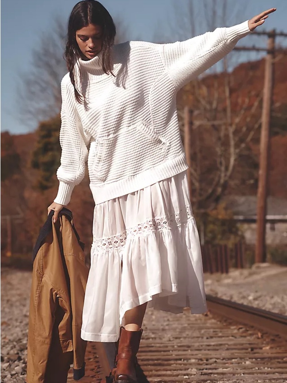 Daily Practice by Anthropologie Chunky Oversized Twofer Turtleneck Sweater Dress